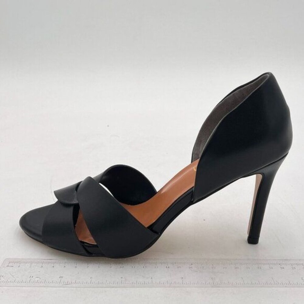 Pazzion Black Women Sexy Open Almond Toe High Heeled D'Orsay Pumps